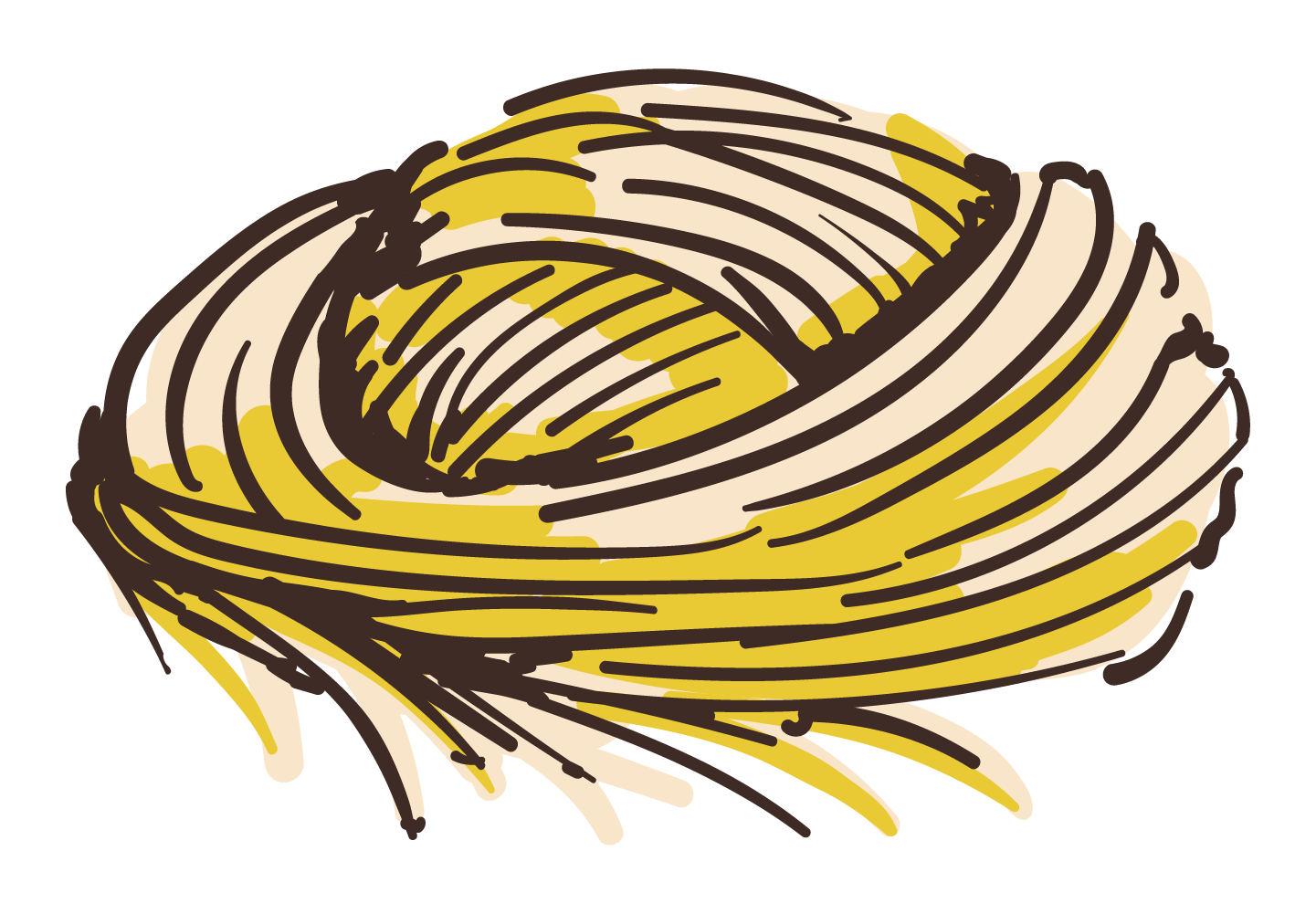 Hand-drawn pasta noodle illustration