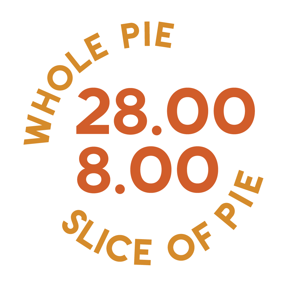 Hand-drawn pizza pie illustration